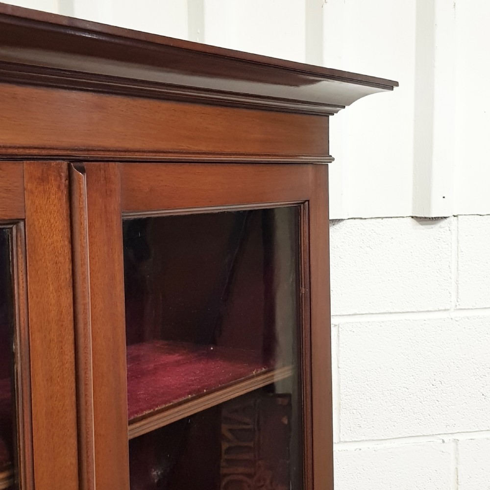 ANTIQUE EDWARDIAN MAHOGANY GLAZED BOOKCASE C1900 View VII
