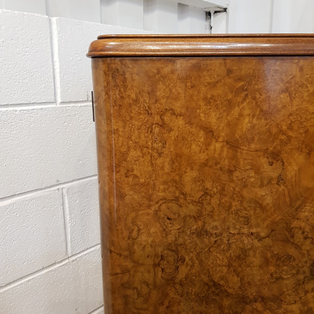 ANTIQUE ART DECO BURR WALNUT SMALL WARDROBE C1920 View II