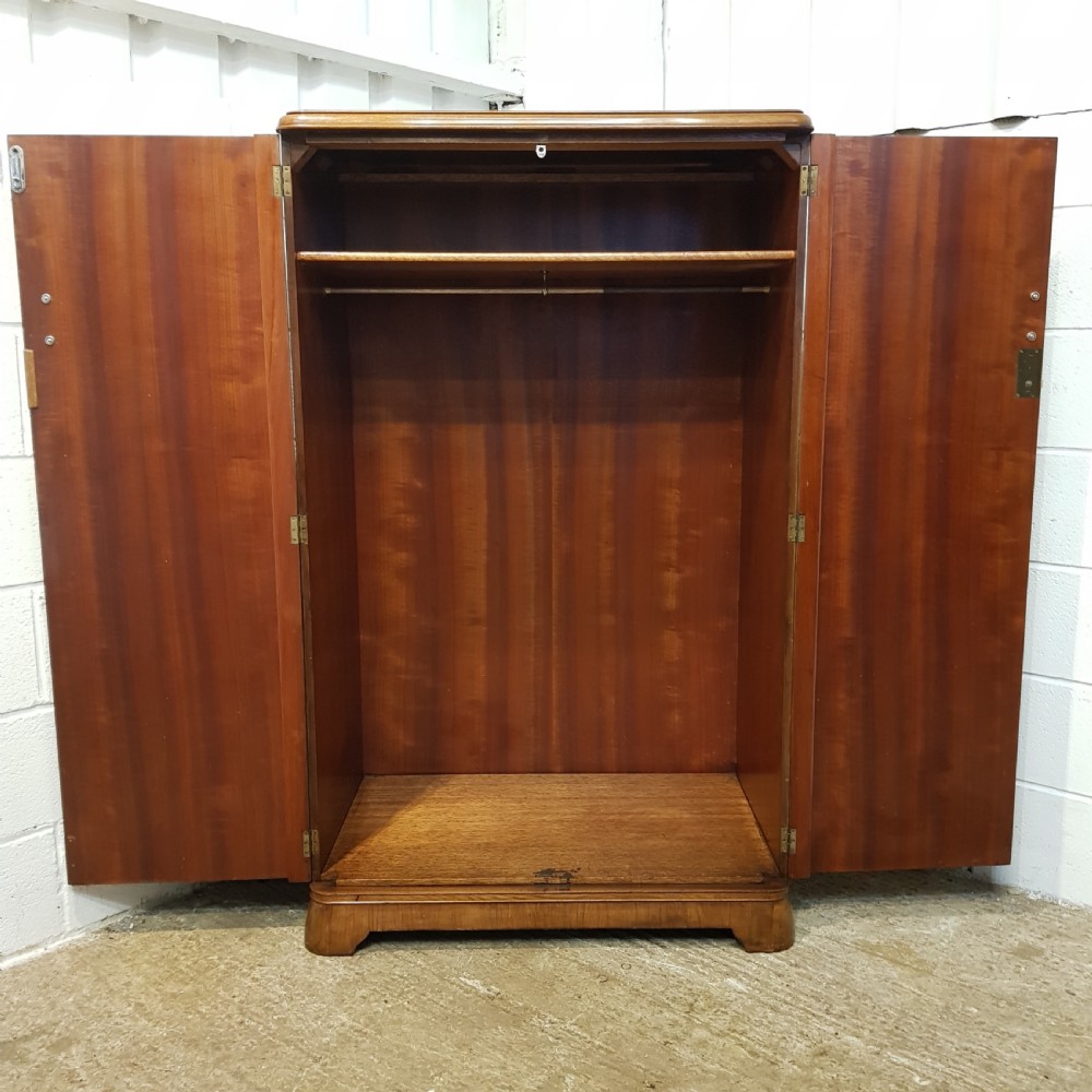 ANTIQUE ART DECO BURR WALNUT SMALL WARDROBE C1920 View V