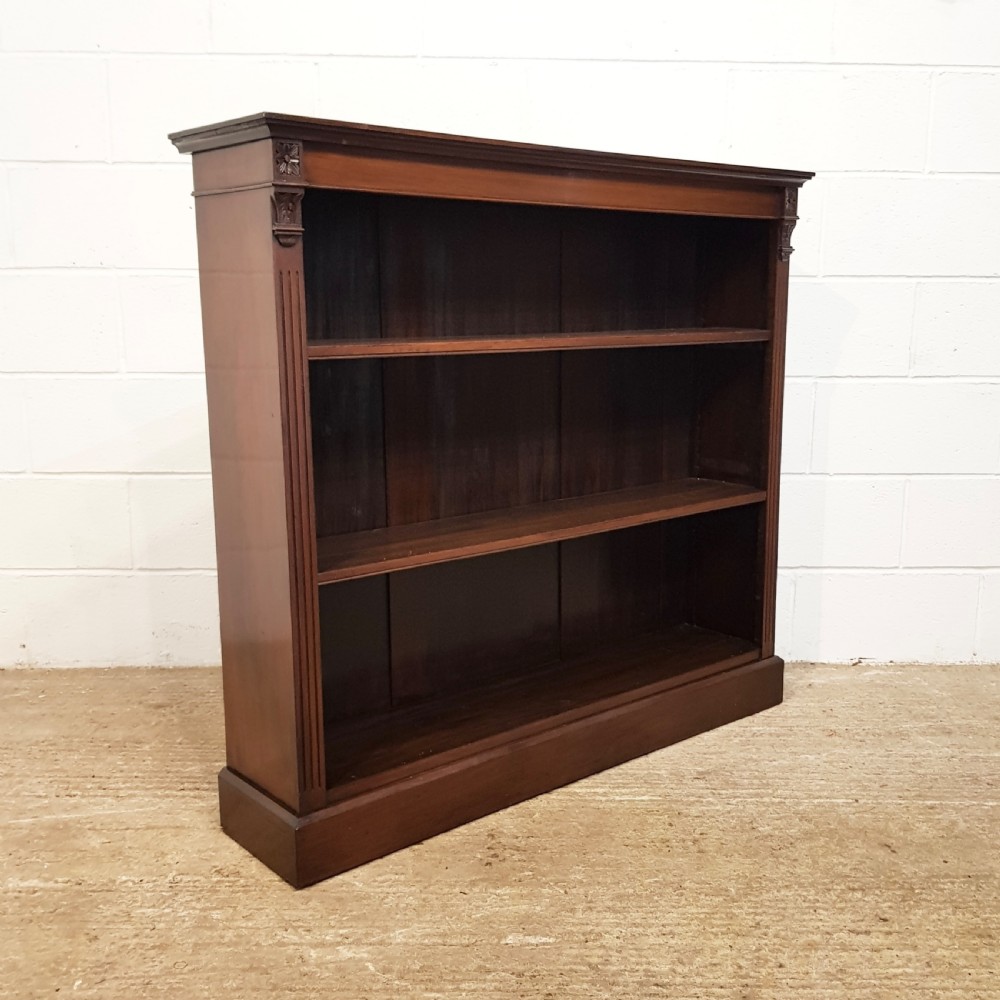 ANTIQUE VICTORIAN MAHOGANY OPEN BOOKCASE C1880 View IV