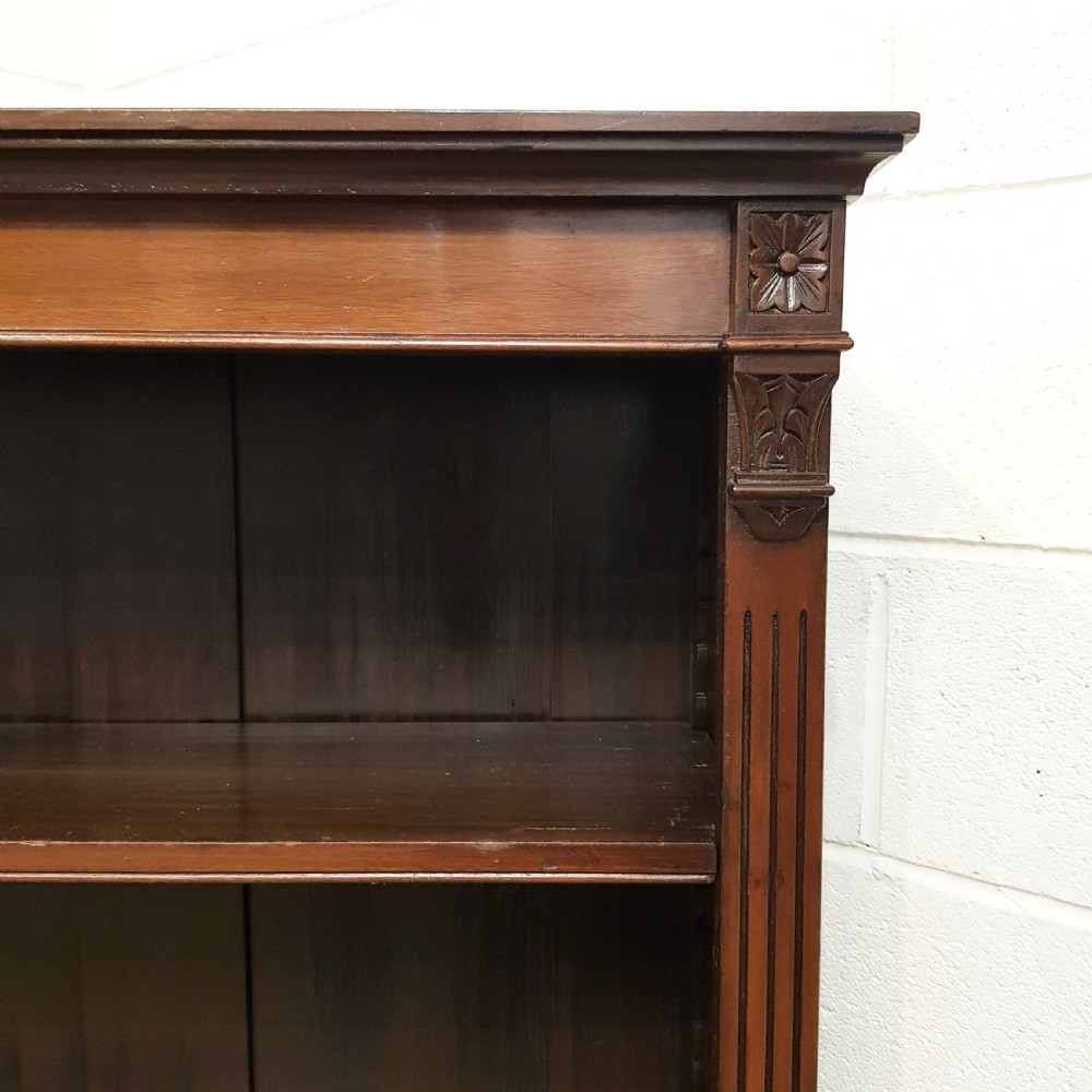 ANTIQUE VICTORIAN MAHOGANY OPEN BOOKCASE C1880 View VII