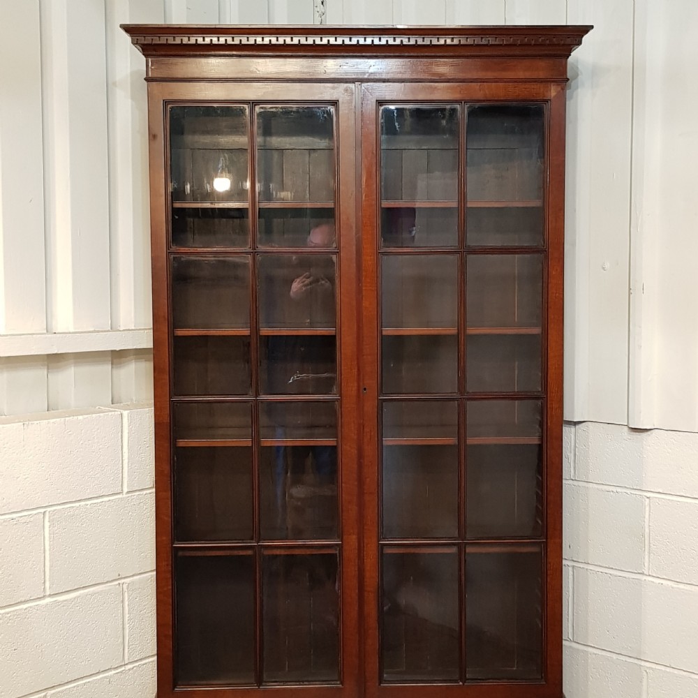 ANTIQUE 18TH CENTURY TALL MAHOGANY GLAZED BOOKCASE ON CUPBOARD C1780 View VII