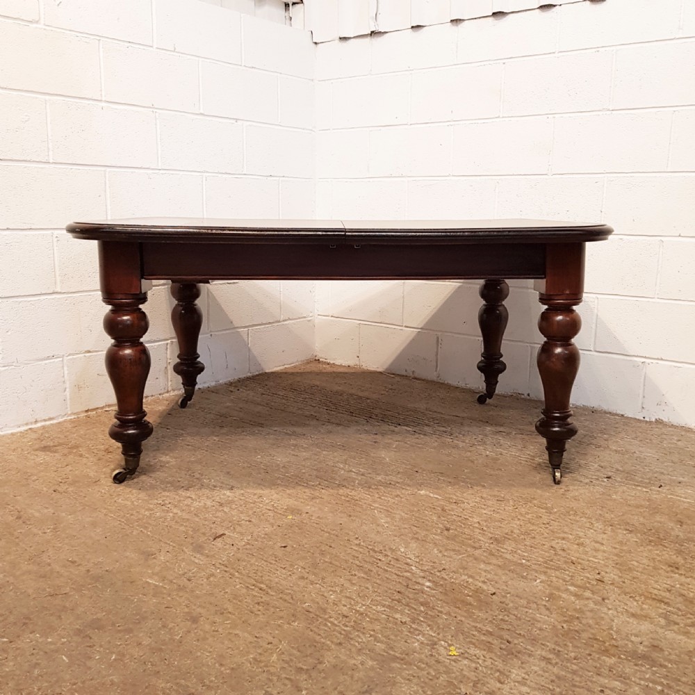 ANTIQUE VICTORIAN MAHOGANY EXTENDING DINING TABLE C1880 & SEATS UP TO TEN  View IX
