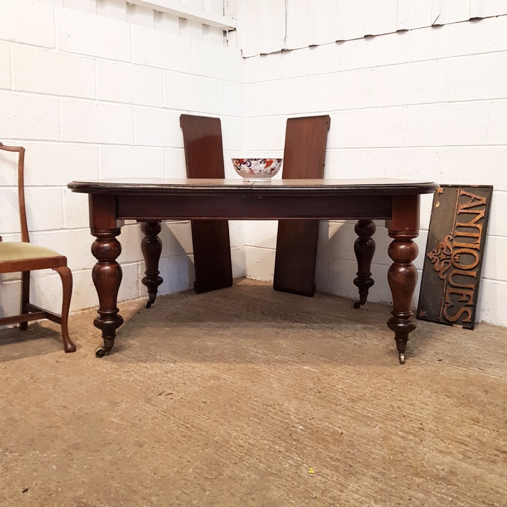 ANTIQUE VICTORIAN MAHOGANY EXTENDING DINING TABLE C1880 & SEATS UP TO TEN  View X
