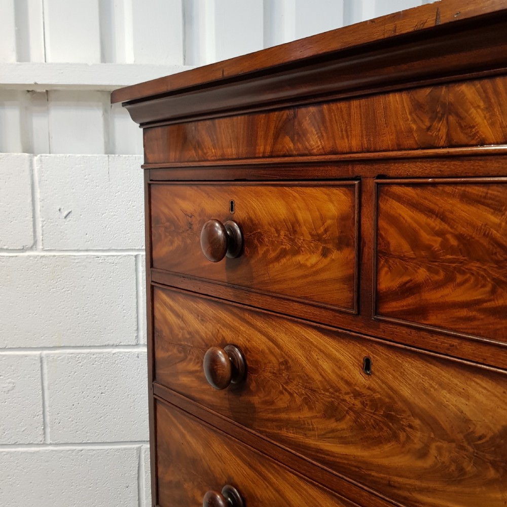 ANTIQUE VICTORIAN MAHOGANY TALL ALCOVE CHEST OF DRAWERS C1880 View VI