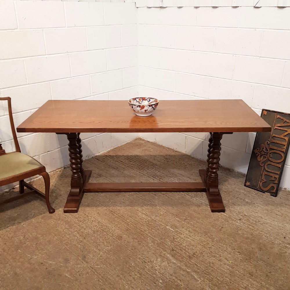 ANTIQUE OAK REFECTORY DINING TABLE C1920
