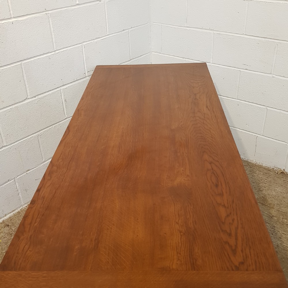 ANTIQUE OAK REFECTORY DINING TABLE C1920 View V