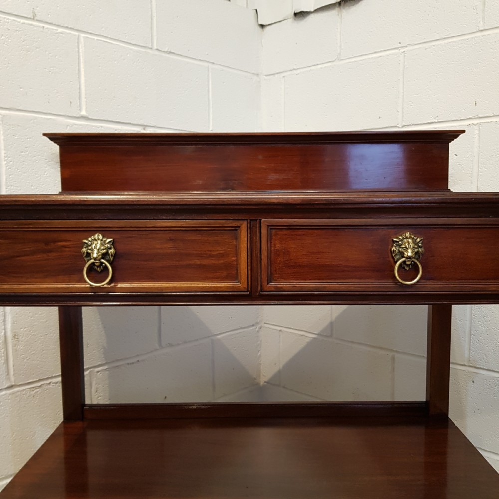 ANTIQUE EDWARDIAN MAHOGANY SERVING CONSOLE TABLE BY MAPLE & CO C1900 View IV