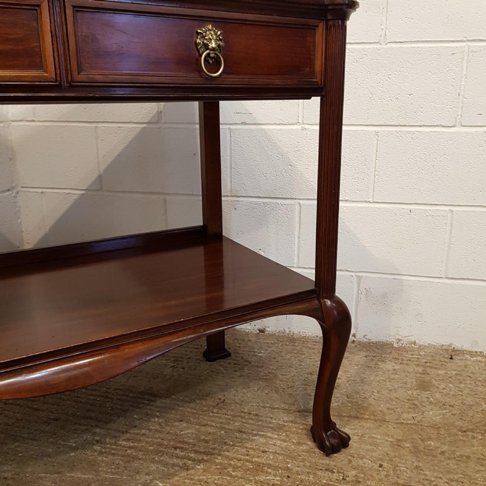 ANTIQUE EDWARDIAN MAHOGANY SERVING CONSOLE TABLE BY MAPLE & CO C1900 View V