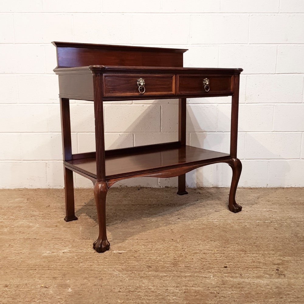 ANTIQUE EDWARDIAN MAHOGANY SERVING CONSOLE TABLE BY MAPLE & CO C1900 View VIII