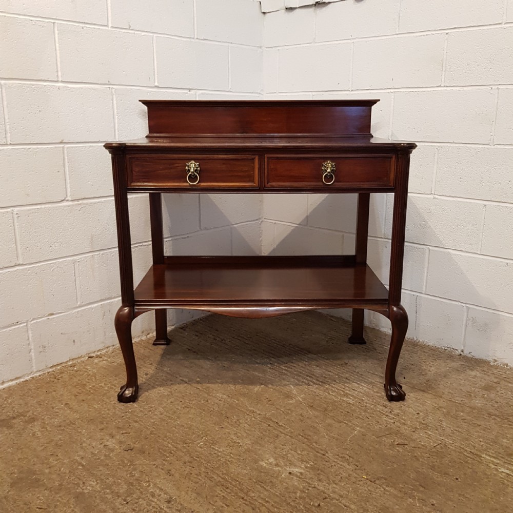 ANTIQUE EDWARDIAN MAHOGANY SERVING CONSOLE TABLE BY MAPLE & CO C1900 View X