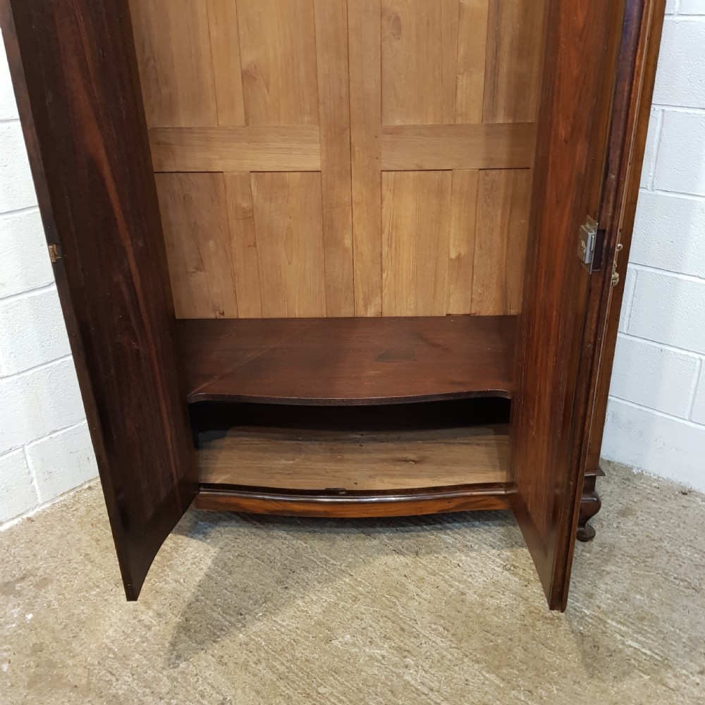 ANTIQUE 19TH CENTURY FRENCH BOW FRONT WALNUT ARMOIRE C1880 View V