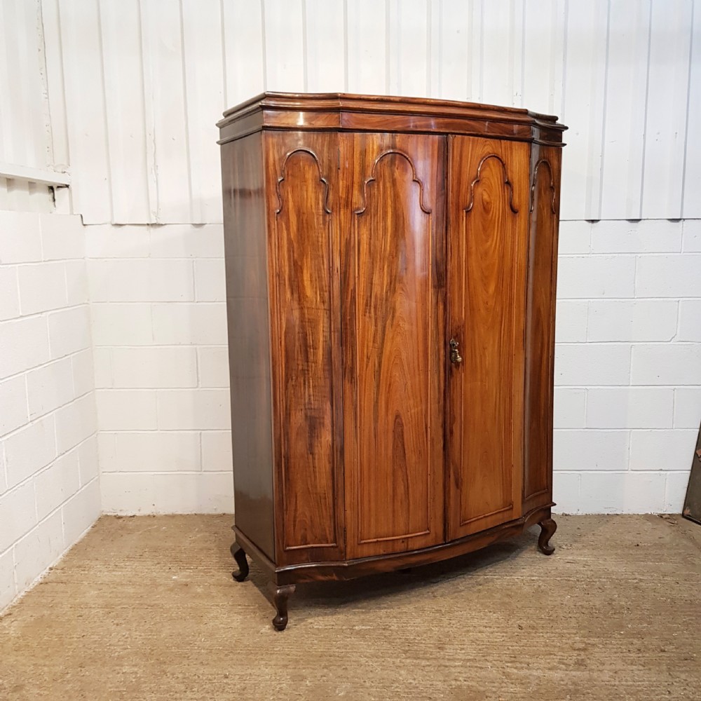 ANTIQUE 19TH CENTURY FRENCH BOW FRONT WALNUT ARMOIRE C1880 View VI