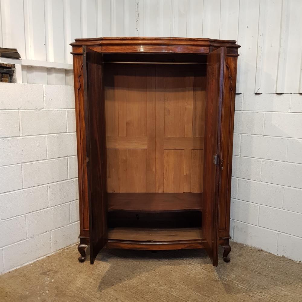 ANTIQUE 19TH CENTURY FRENCH BOW FRONT WALNUT ARMOIRE C1880 View VII