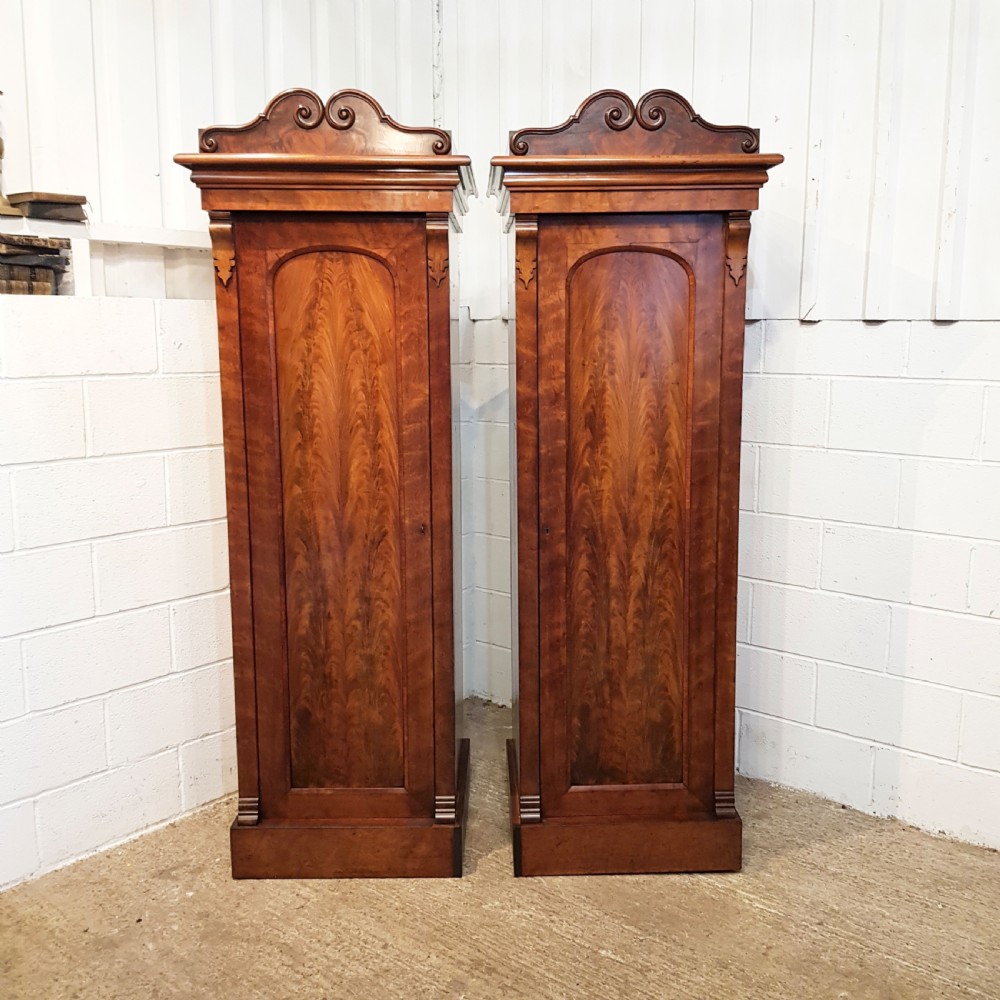 ANTIQUE PAIR VICTORIAN MAHOGANY SENTRY WARDROBES C1880  View VII