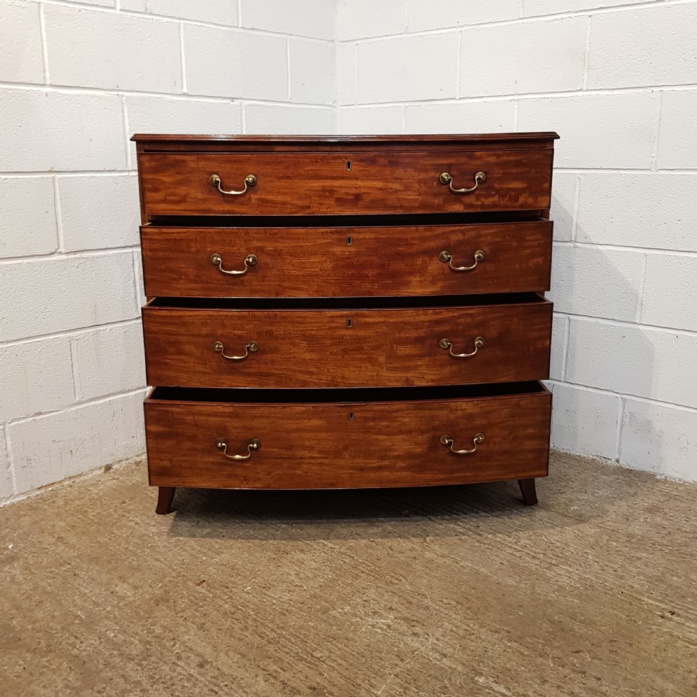 ANTIQUE REGENCY MAHOGANY BOW FRONT CHEST OF DRAWERS C1820 View III