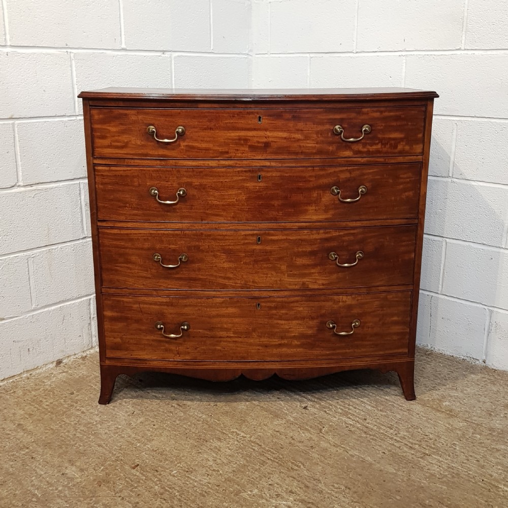 ANTIQUE REGENCY MAHOGANY BOW FRONT CHEST OF DRAWERS C1820 View IV