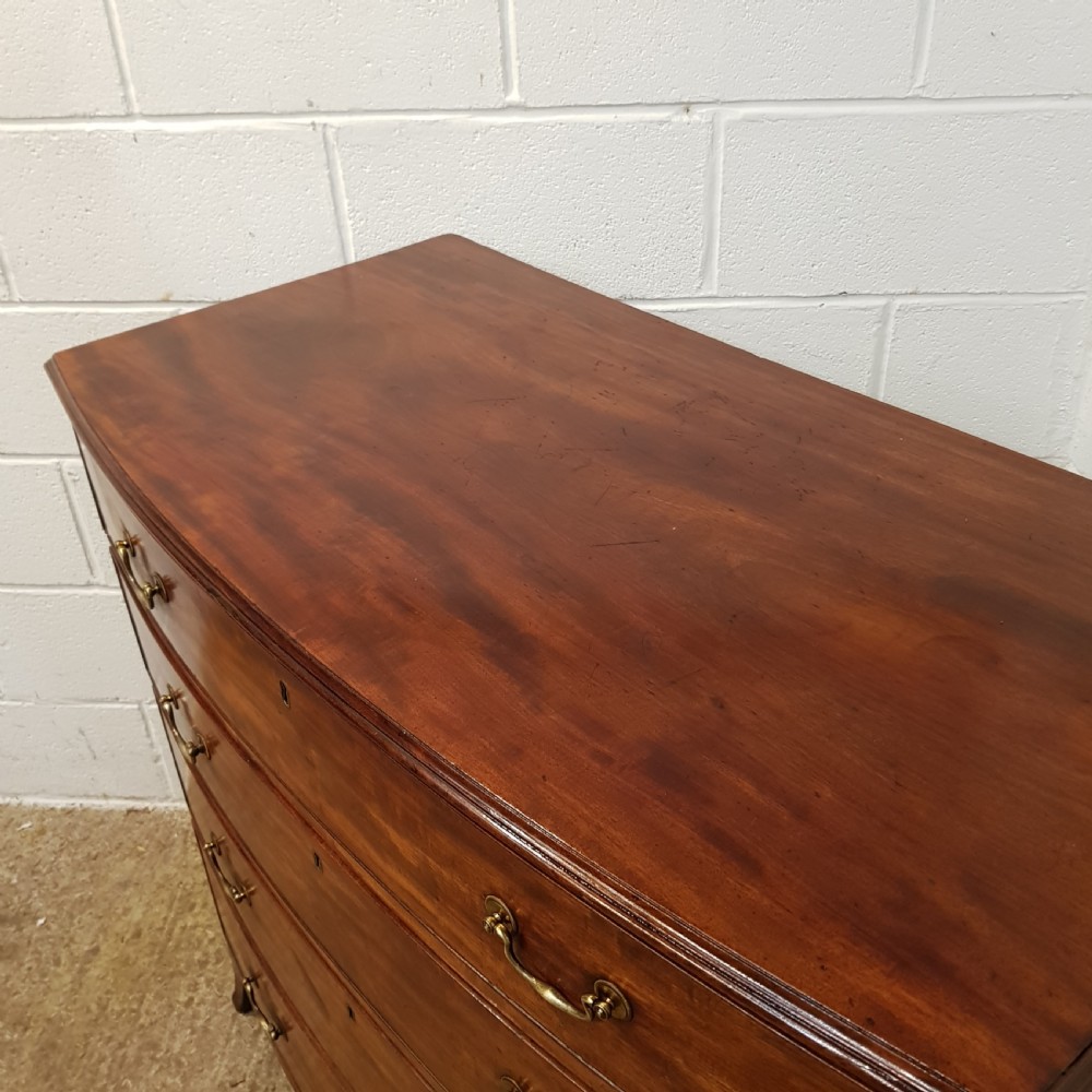 ANTIQUE REGENCY MAHOGANY BOW FRONT CHEST OF DRAWERS C1820 View V