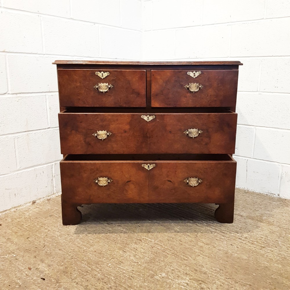 ANTIQUE VICTORIAN WALNUT AND OAK DWARF CHEST OF DRAWERS C1850 View III