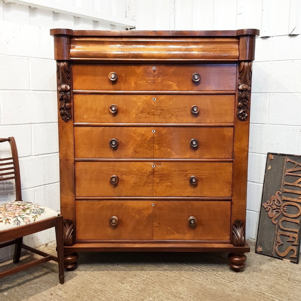 ANTIQUE VICTORIAN MAHOGANY SCOTCH CHEST C1880
