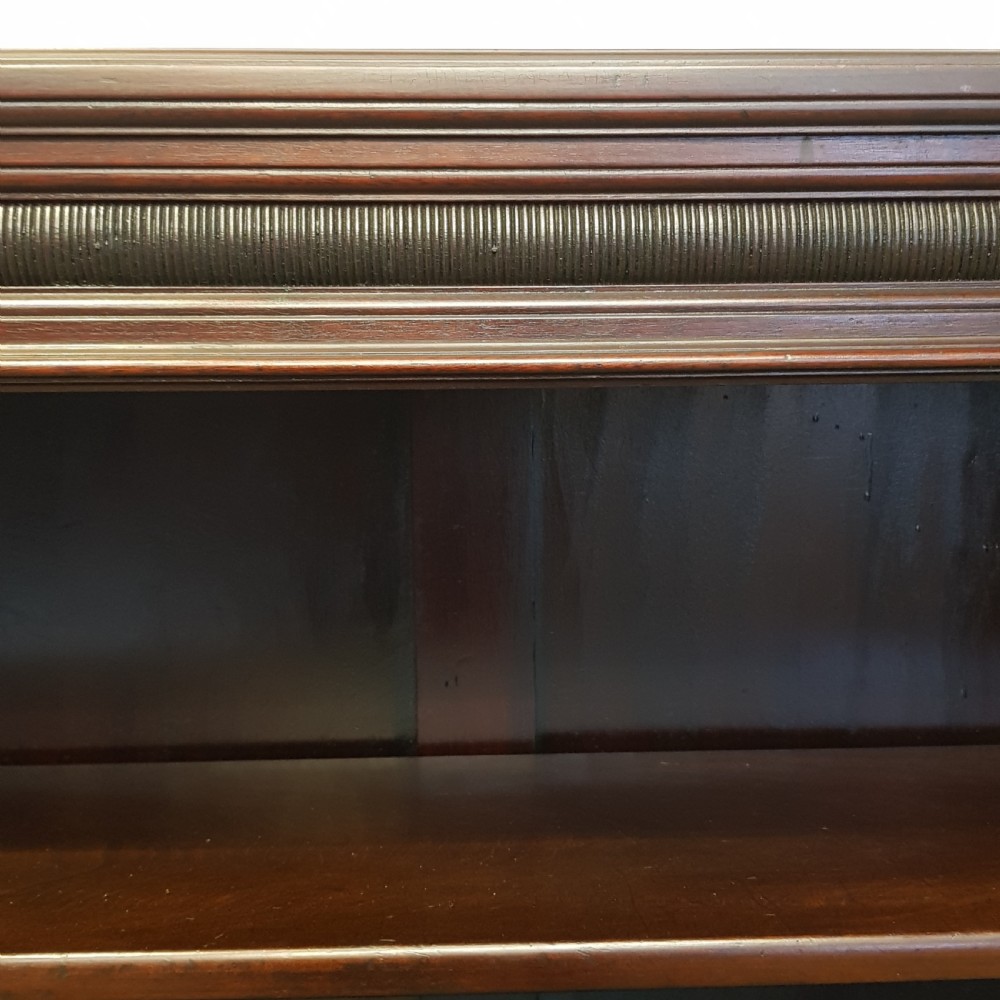 ANTIQUE VICTORIAN MAHOGANY OPEN BOOKCASE ON CUPBOARD C1880 View III