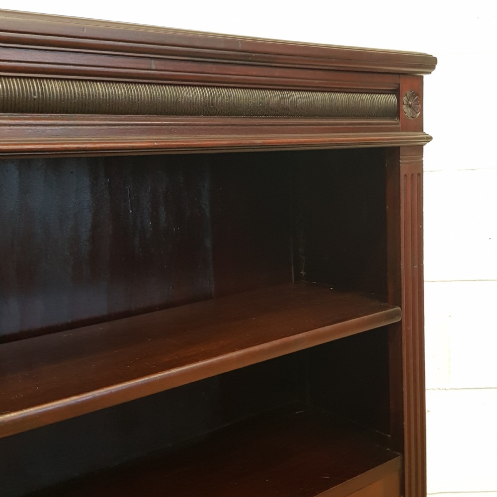 ANTIQUE VICTORIAN MAHOGANY OPEN BOOKCASE ON CUPBOARD C1880 View VI