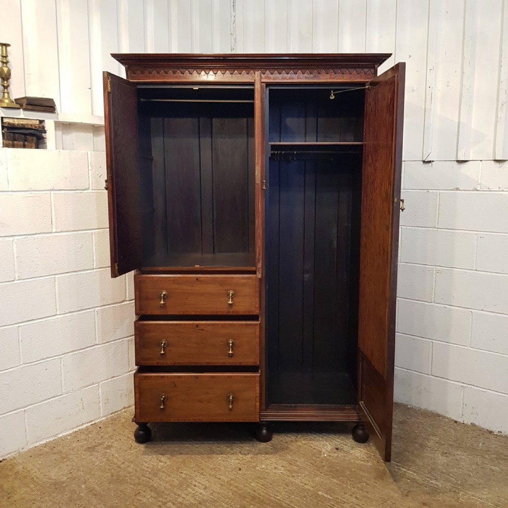 ANTIQUE EDWARDIAN MAHOGANY COMBINATION WARDROBE C1900 View IV