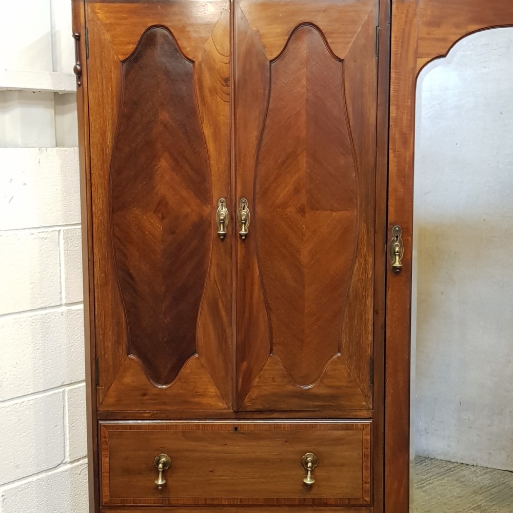 ANTIQUE EDWARDIAN MAHOGANY COMBINATION WARDROBE C1900 View V