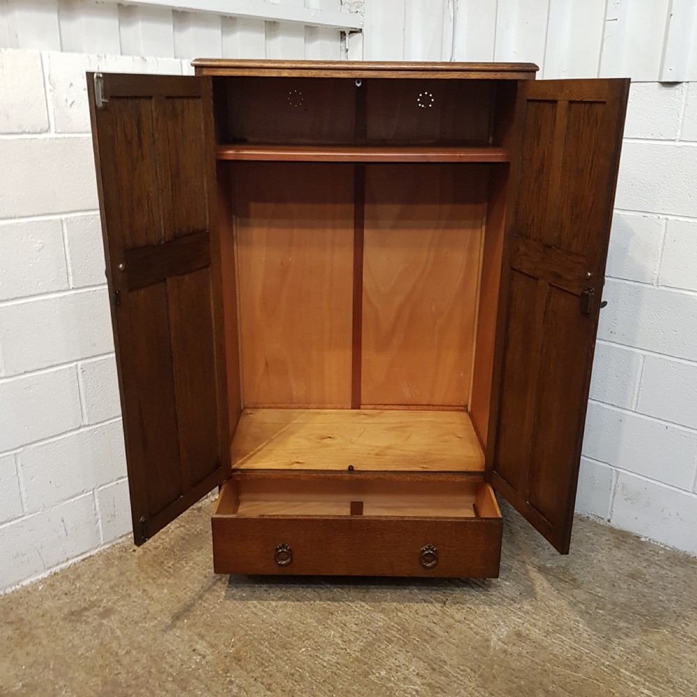 ANTIQUE OAK LINEN FOLD TALLBOY C1920 View VII