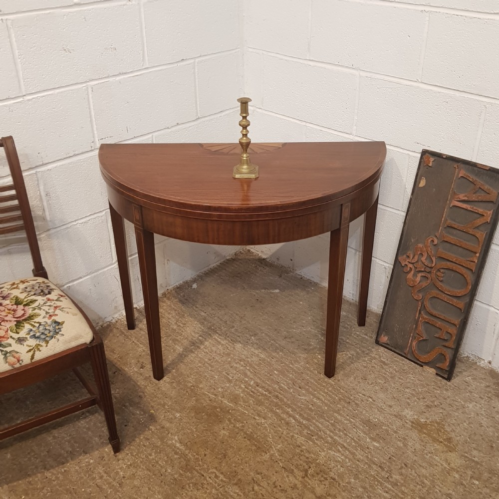 ANTIQUE REGENCY INLAID MAHOGANY FOLD OVER GAMES TABLE C1820
