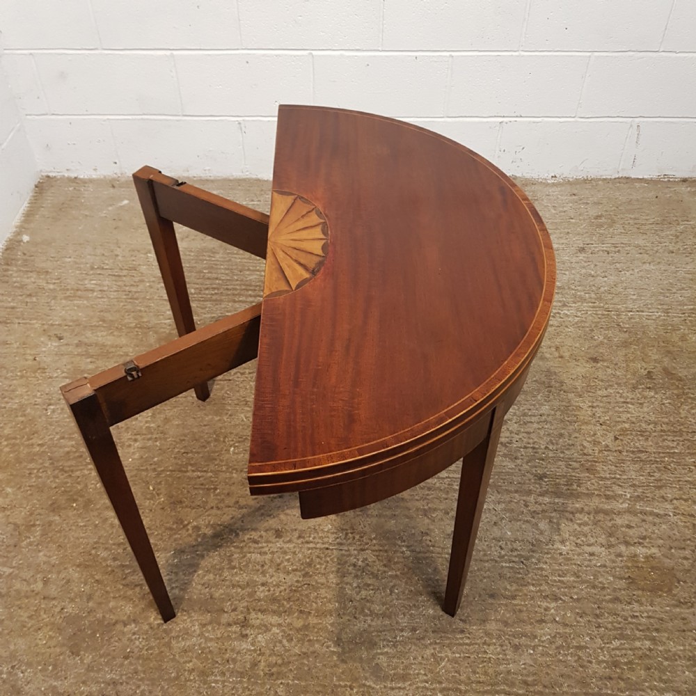 ANTIQUE REGENCY INLAID MAHOGANY FOLD OVER GAMES TABLE C1820 View II