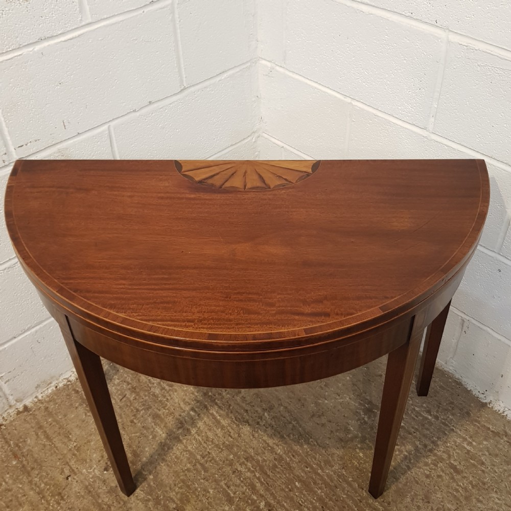 ANTIQUE REGENCY INLAID MAHOGANY FOLD OVER GAMES TABLE C1820 View IV