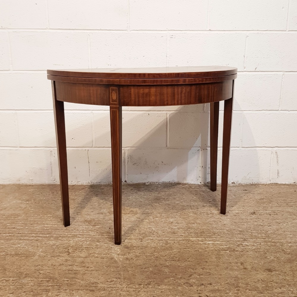 ANTIQUE REGENCY INLAID MAHOGANY FOLD OVER GAMES TABLE C1820 View VI
