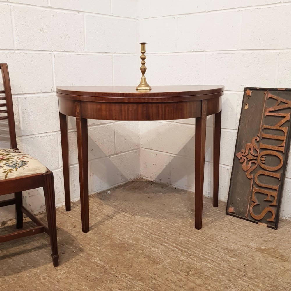 ANTIQUE REGENCY INLAID MAHOGANY FOLD OVER GAMES TABLE C1820 View VIII