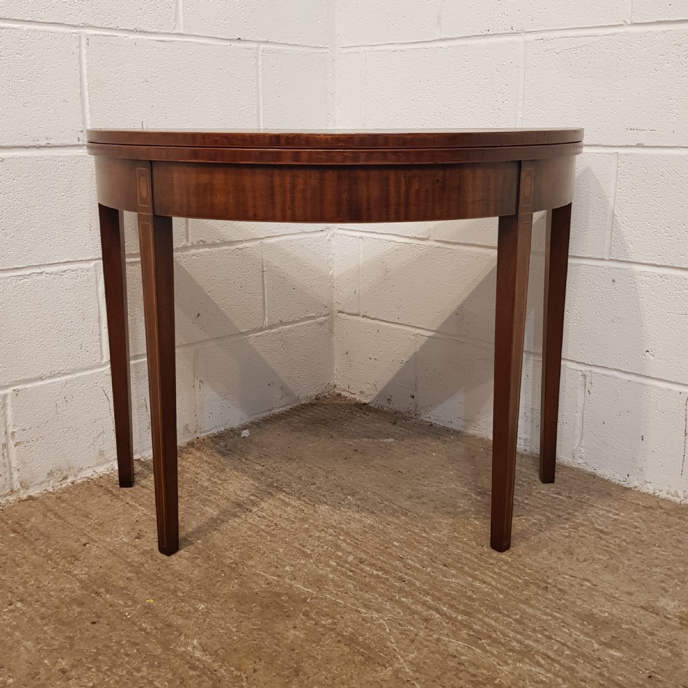 ANTIQUE REGENCY INLAID MAHOGANY FOLD OVER GAMES TABLE C1820 View X