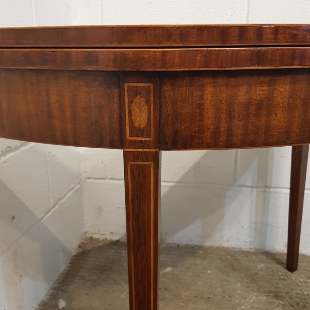 ANTIQUE REGENCY INLAID MAHOGANY FOLD OVER GAMES TABLE C1820 View XI