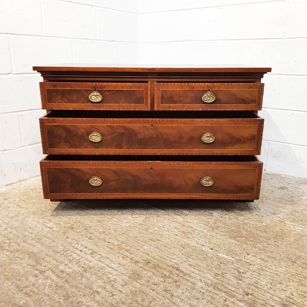 ANTIQUE EDWARDIAN INLAID MAHOGANY CHEST OF DRAWERS C1900 View IV