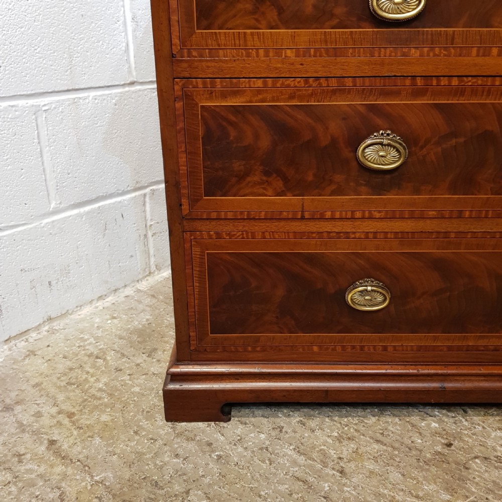 ANTIQUE EDWARDIAN INLAID MAHOGANY CHEST OF DRAWERS C1900 View V