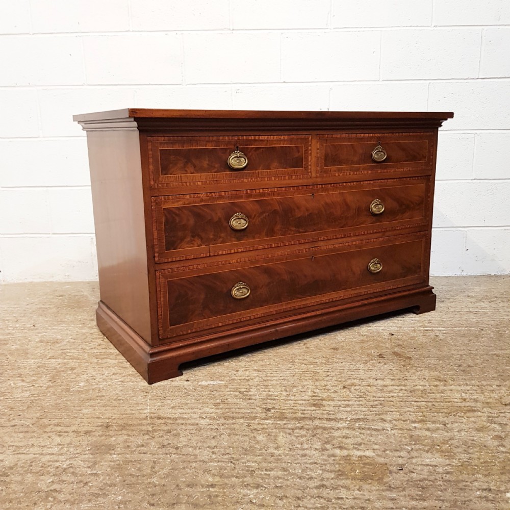 ANTIQUE EDWARDIAN INLAID MAHOGANY CHEST OF DRAWERS C1900 View VII