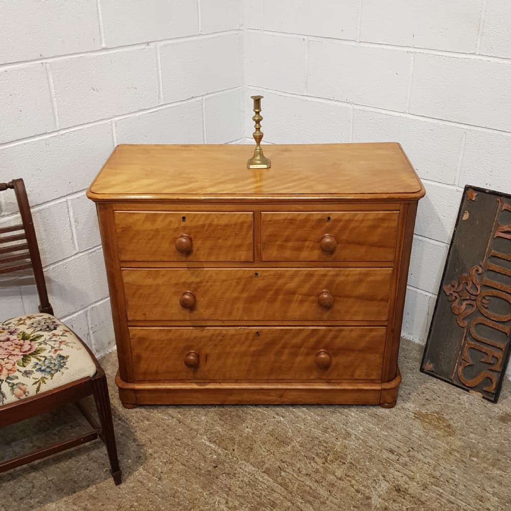 ANTIQUE VICTORIAN SATINWOOD CHEST OF DRAWERS C1880 View VII