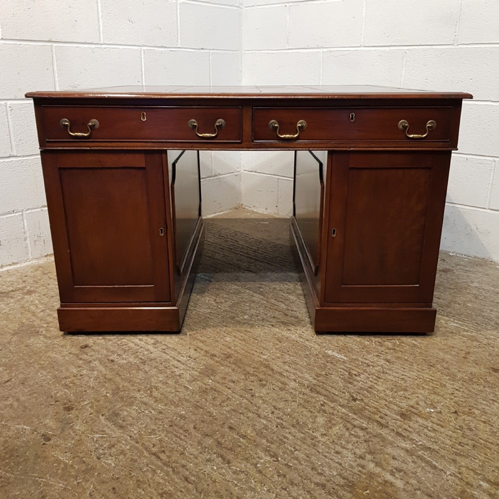 ANTIQUE LATE VICTORIAN MAHOGANY PARTNERS DESK C1890 View II