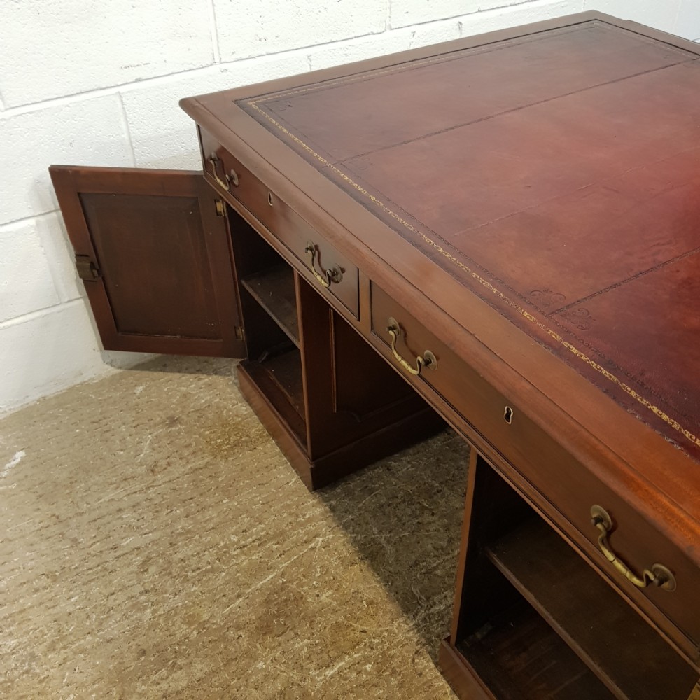 ANTIQUE LATE VICTORIAN MAHOGANY PARTNERS DESK C1890 View VI
