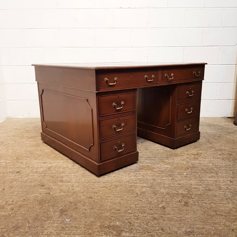 ANTIQUE LATE VICTORIAN MAHOGANY PARTNERS DESK C1890 View VIII