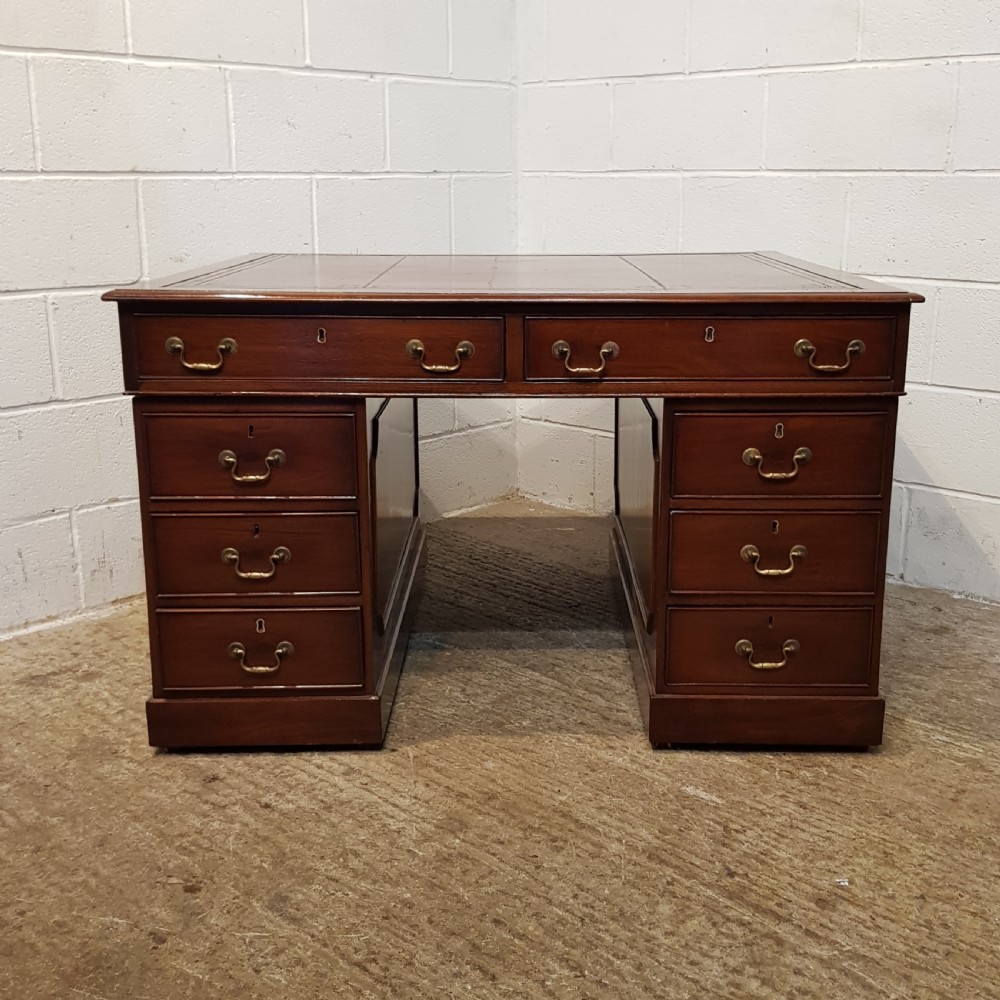 ANTIQUE LATE VICTORIAN MAHOGANY PARTNERS DESK C1890 View X