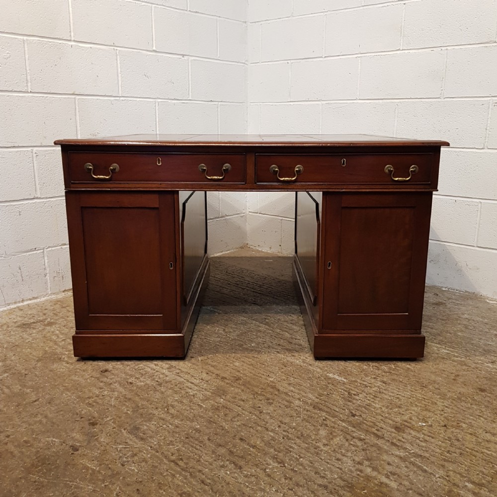 ANTIQUE LATE VICTORIAN MAHOGANY PARTNERS DESK C1890 View XII