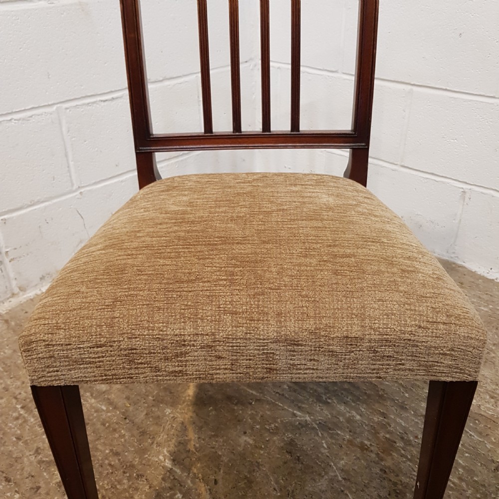 ANTIQUE SET OF SIX EDWARDIAN INLAID MAHOGANY DINING CHAIRS WHEATSHEAF DESIGN C1900 View IV