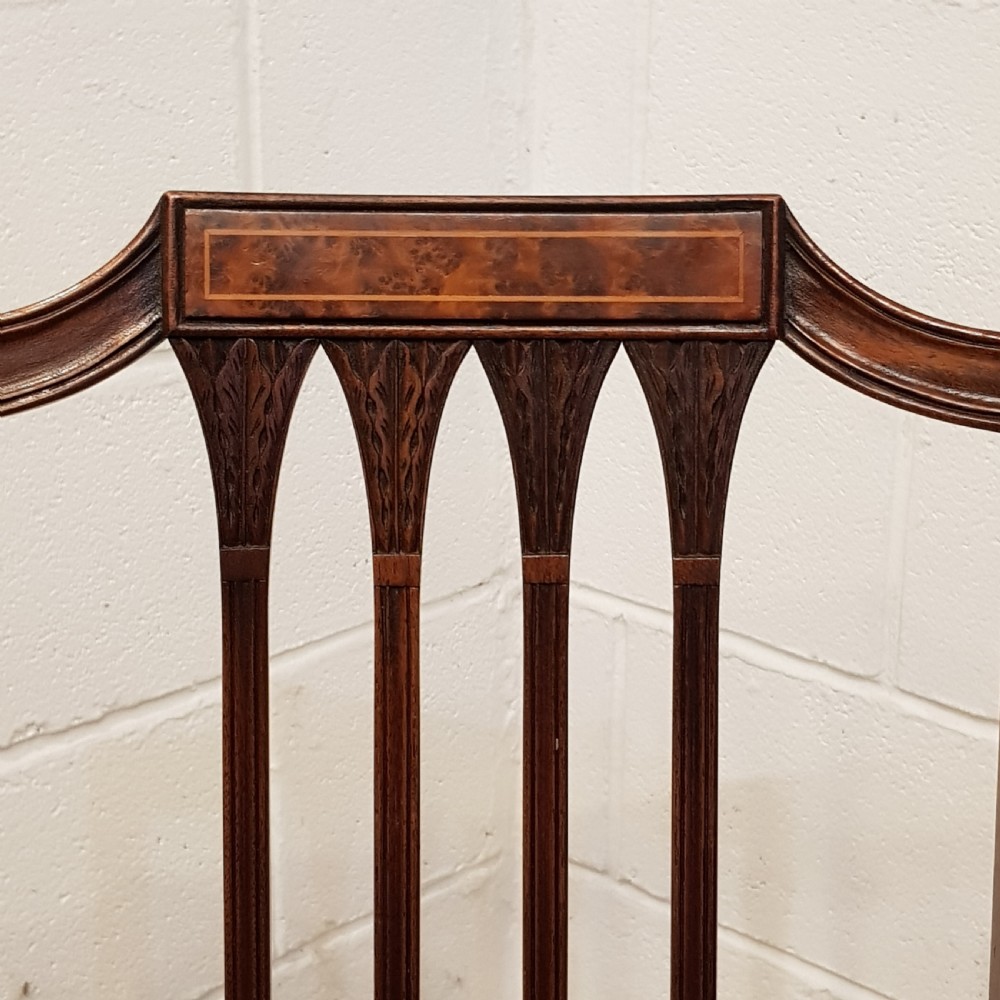 ANTIQUE SET OF SIX EDWARDIAN INLAID MAHOGANY DINING CHAIRS WHEATSHEAF DESIGN C1900 View VI