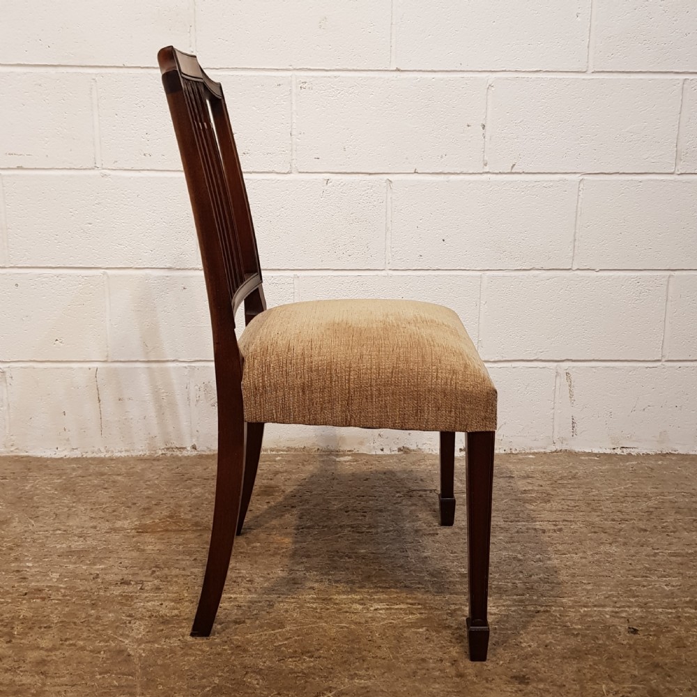 ANTIQUE SET OF SIX EDWARDIAN INLAID MAHOGANY DINING CHAIRS WHEATSHEAF DESIGN C1900 View VII