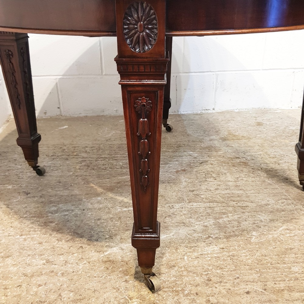 ANTIQUE EDWARDIAN MAHOGANY EXTENDING DINING TABLE BY MAPLE AND CO- C1900 View II