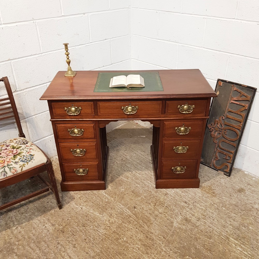 ANTIQUE VICTORIAN MAHOGANY TWIN PEDESTAL DESK C1880